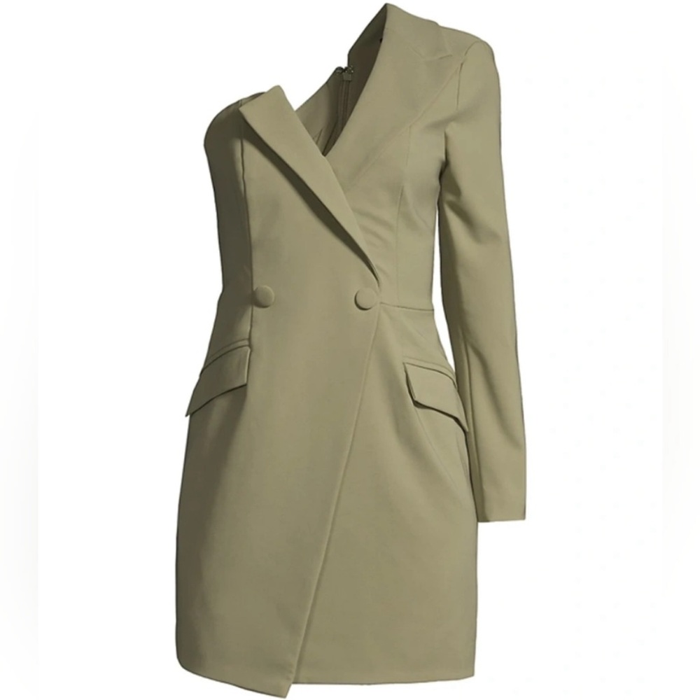 Lavish Alice One-Shoulder Dress in Sage